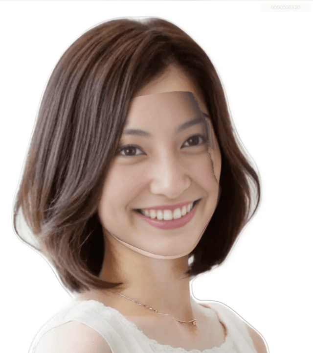 AIによる顔の形状認識とスキャニングの画面